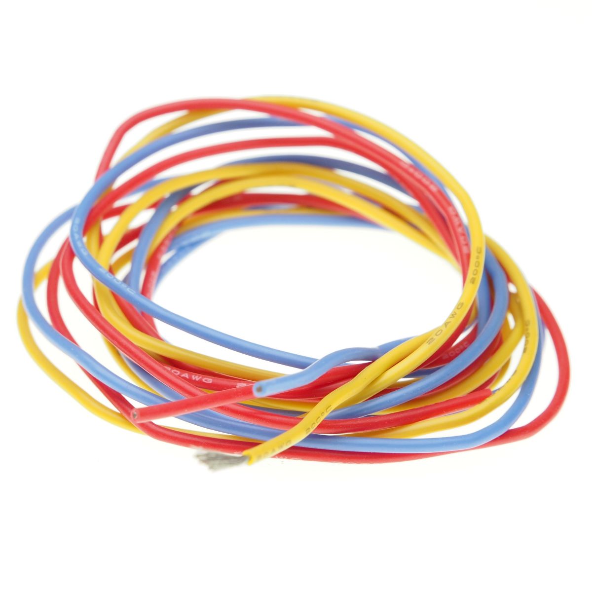 Cable silicona 20AWG (Rojo/amarillo/azul) 1m