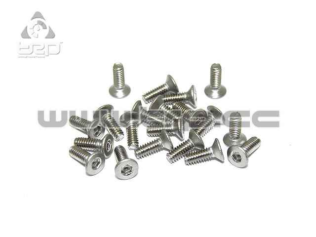 Tornilleria MiniZ (M2x6 20pcs) Conico/Hex/Acero para Aluminio