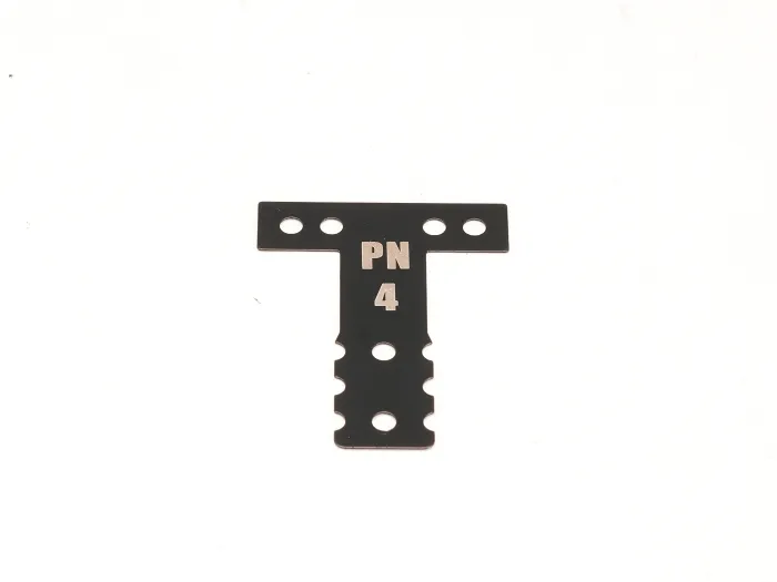 PN Racing Placa T MM dureza #5 en acero para MR03/MR04 Negra
